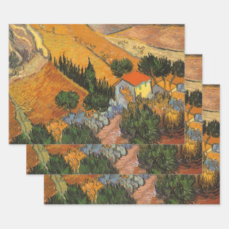 Vincent van Gogh - Valley with Plowman Wrapping Paper Sheet