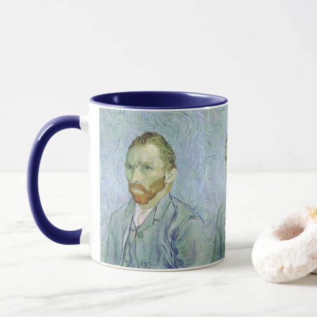 Vincent van Gogh - Van Gogh Self Portrait in Blue Mug (With Donut)