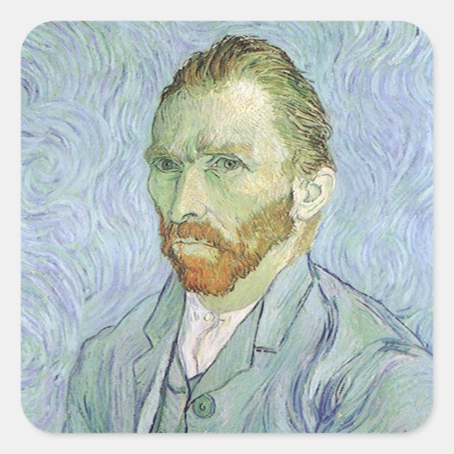 Vincent van Gogh - Van Gogh Self Portrait in Blue Square Sticker (Front)
