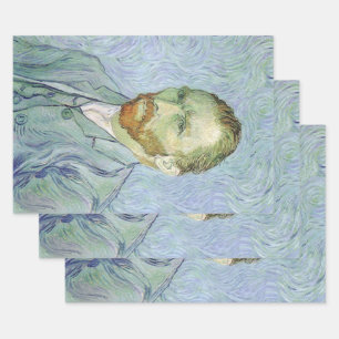 Vincent van Gogh - Van Gogh Self Portrait in Blue Wrapping Paper Sheet
