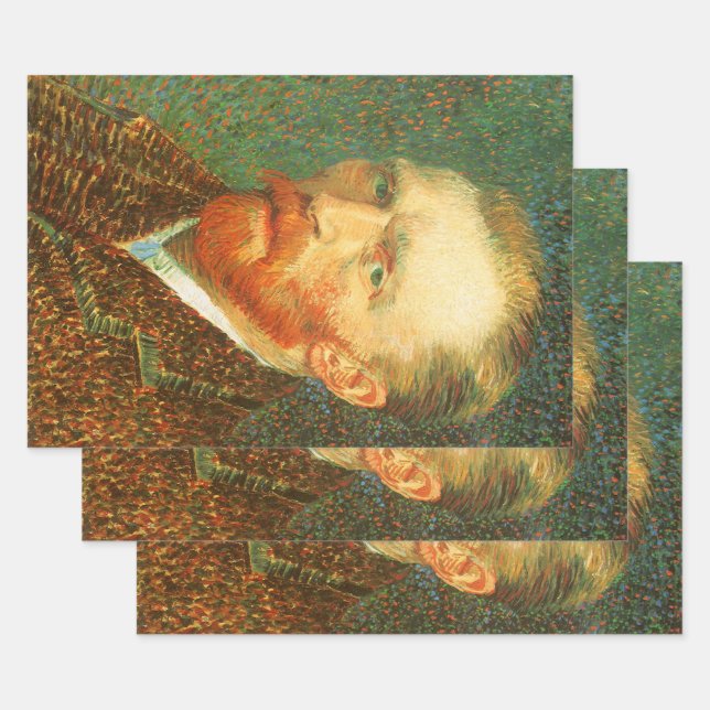Vincent van Gogh - Van Gogh Self Portrait Wrapping Paper Sheet (Set)