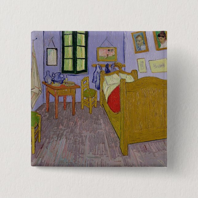 Vincent van Gogh | Van Gogh's Bedroom at Arles 15 Cm Square Badge (Front)