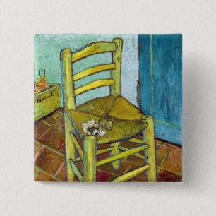 Vincent van Gogh - Van Gogh's Chair 15 Cm Square Badge
