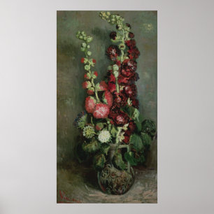 Vincent van Gogh Vase of Hollyhocks, 1886 Poster