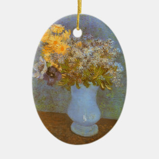 Vincent van Gogh Vase of Lilacs, Daisies, Anemones Ceramic Tree Decoration
