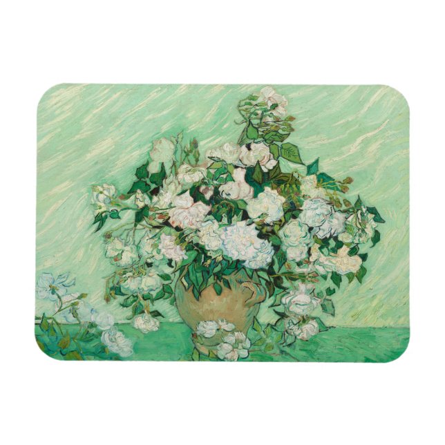 Vincent Van Gogh, Vase of Roses, Roses In The Vase Magnet (Horizontal)