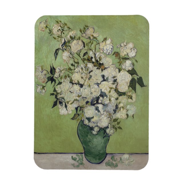 Vincent Van Gogh, Vase of Roses, Roses In The Vase Magnet (Vertical)