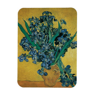 Vincent van Gogh - Vase w Irises Yellow Background Magnet
