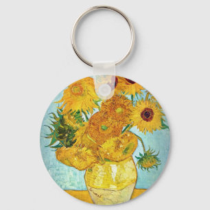 Vincent van Gogh - Vase with 12 Sunflowers Key Ring
