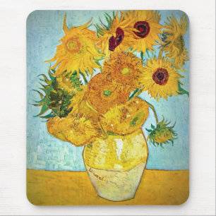Vincent van Gogh - Vase with 12 Sunflowers Mouse Mat