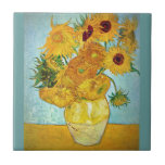 Vincent van Gogh - Vase with 12 Sunflowers Tile<br><div class="desc">Vincent van Gogh - Vase with 12 Sunflowers,  Oil on canvas 1888 by Vincent van Gogh (1853–1890).</div>