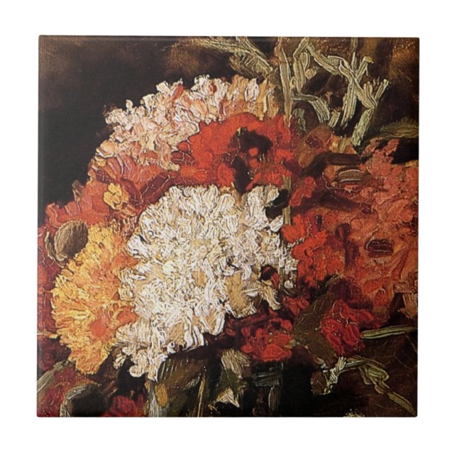 Vincent Van Gogh - Vase With Carnations - Fine Art Tile (Front)