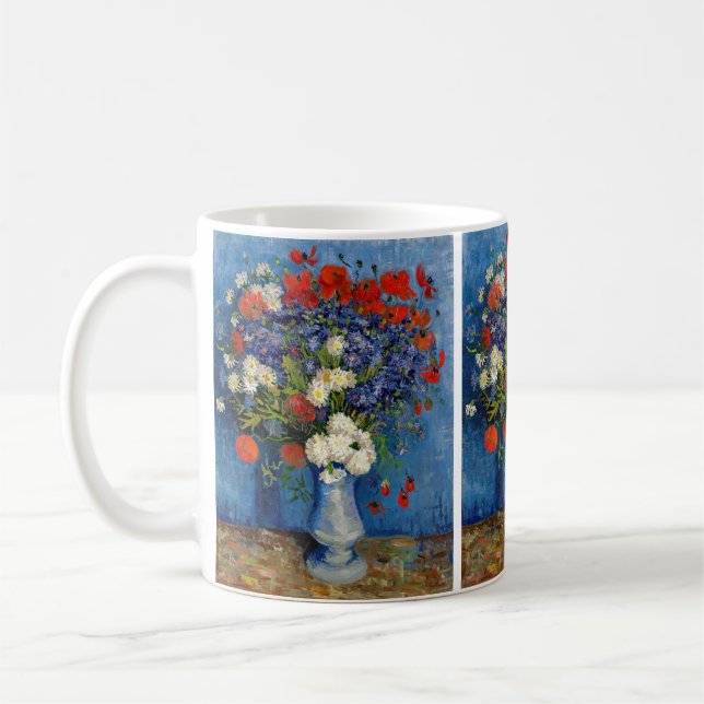 Vincent van Gogh - Vase with Cornflowers & Poppies Coffee Mug (Left)