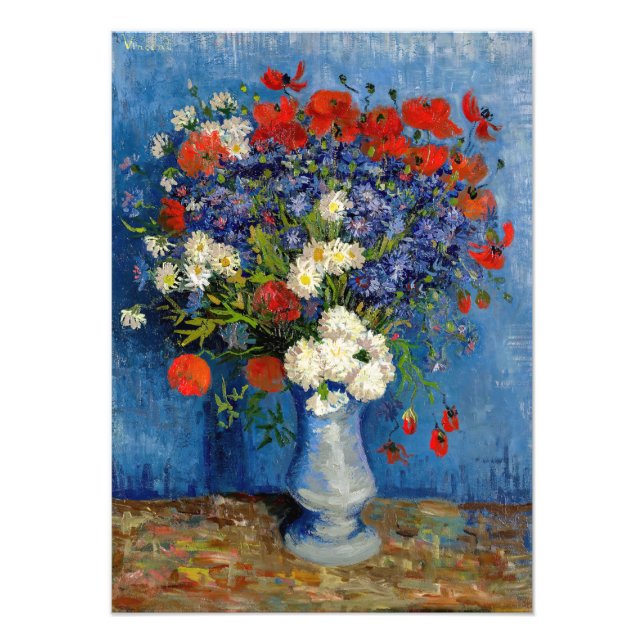 Vincent van Gogh - Vase with Cornflowers & Poppies Photo Print (Front)