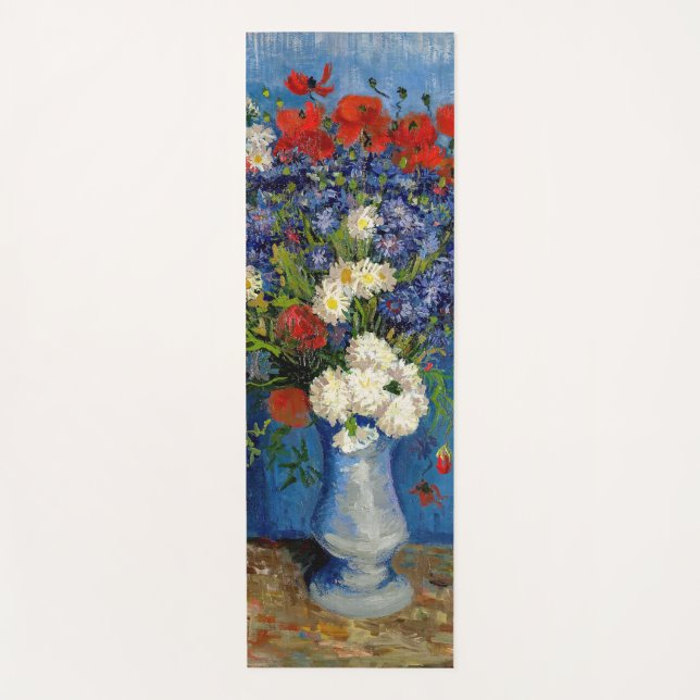 Vincent van Gogh - Vase with Cornflowers & Poppies Yoga Mat (Front)