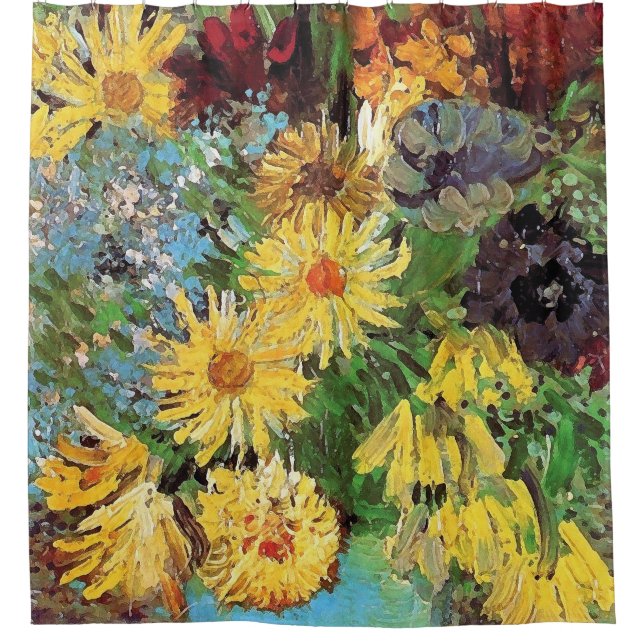 Vincent Van Gogh - Vase With Daisies And Anemones Shower Curtain (Front)