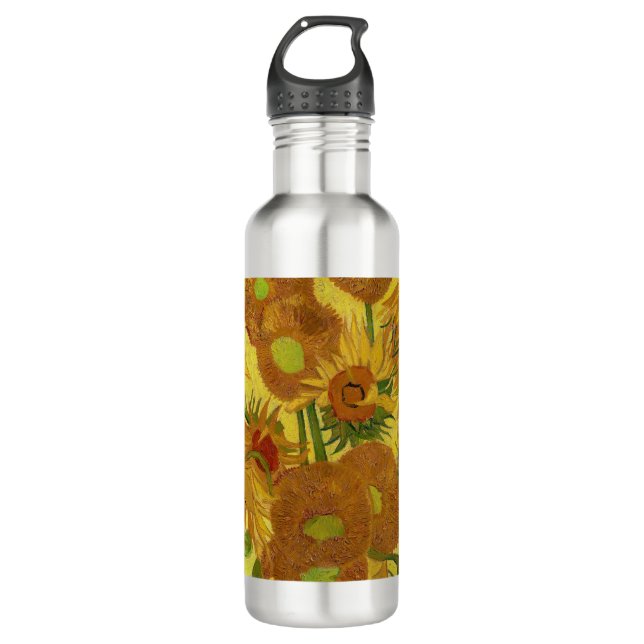 Vincent van Gogh - Vase with Fifteen Sunflowers 710 Ml Water Bottle (Front)