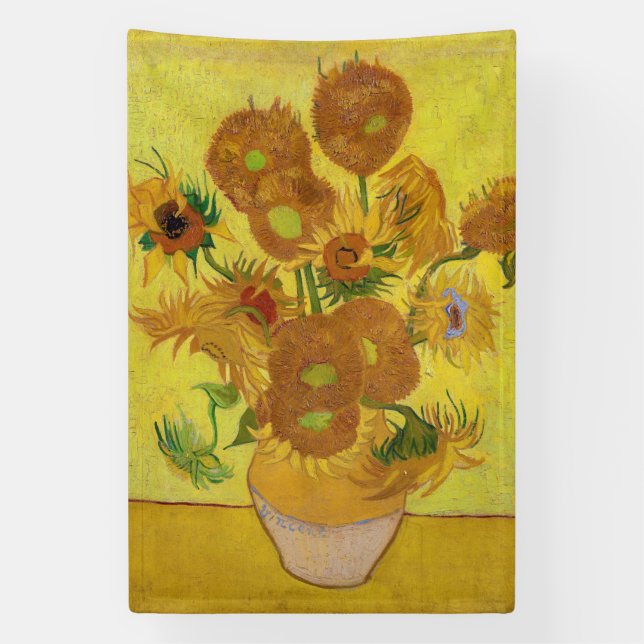 Vincent van Gogh - Vase with Fifteen Sunflowers Banner (Vertical)