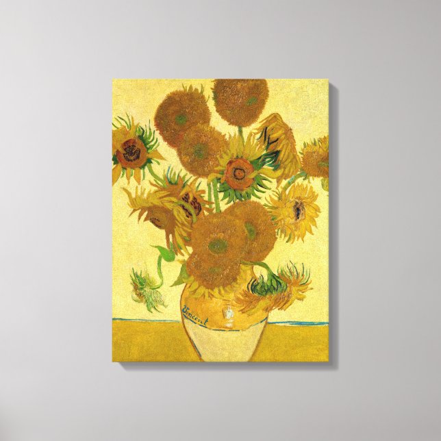 Vincent van Gogh - Vase with Fifteen Sunflowers Canvas Print (Front)