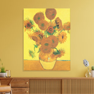 Vincent van Gogh - Vase with Fifteen Sunflowers Canvas Print