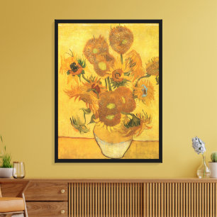 Vincent van Gogh - Vase with Fifteen Sunflowers Canvas Print