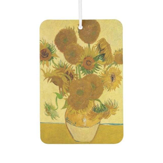 Vincent van Gogh - Vase with Fifteen Sunflowers Car Air Freshener (Front)