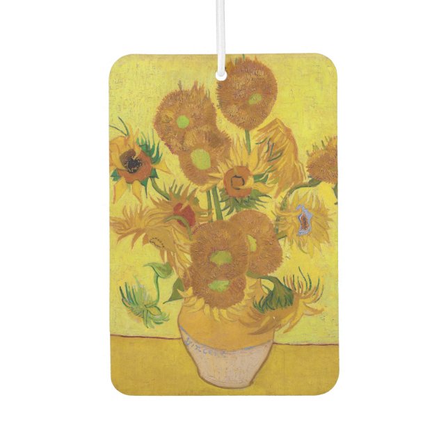 Vincent van Gogh - Vase with Fifteen Sunflowers Car Air Freshener (Front)