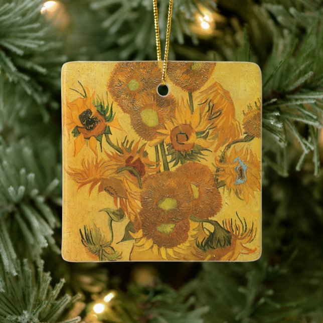 Vincent van Gogh - Vase with Fifteen Sunflowers Ceramic Tree Decoration (Tree)