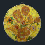 Vincent van Gogh - Vase with Fifteen Sunflowers Dartboard<br><div class="desc">Vase with Fifteen Sunflowers / Vase avec quinze tournesols - Vincent Van Gogh,  January1889 - Sunflowers 1889 repetition of fouth version (F458)</div>