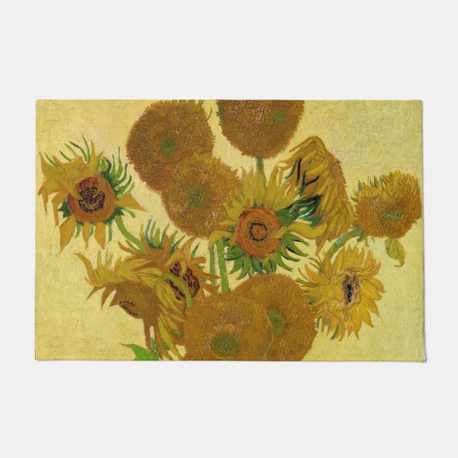 Vincent van Gogh - Vase with Fifteen Sunflowers Doormat (Front)