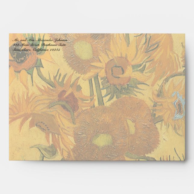 Vincent van Gogh - Vase with Fifteen Sunflowers Envelope (Front)