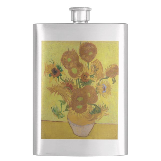 Vincent van Gogh - Vase with Fifteen Sunflowers Hip Flask (Front)