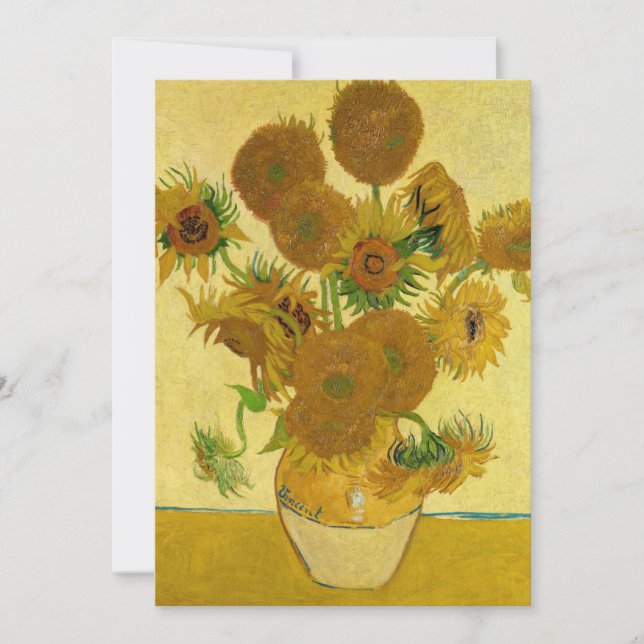 Vincent van Gogh - Vase with Fifteen Sunflowers Invitation (Front)