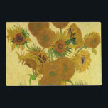 Vincent van Gogh - Vase with Fifteen Sunflowers Laminated Place Mat<br><div class="desc">Vase with Fifteen Sunflowers / Vase avec quinze tournesols - Vincent Van Gogh,  August 1888 - Sunflowers 1888 fouth version (F454)</div>