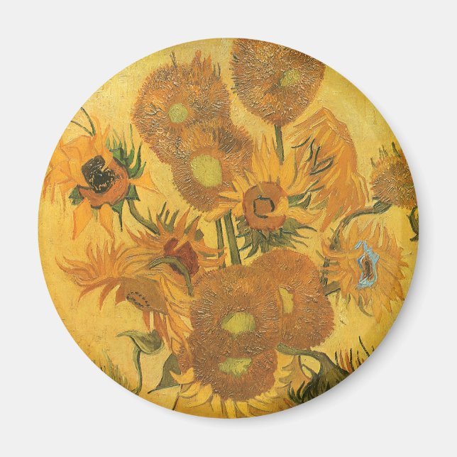 Vincent van Gogh - Vase with Fifteen Sunflowers Magnet (Front)