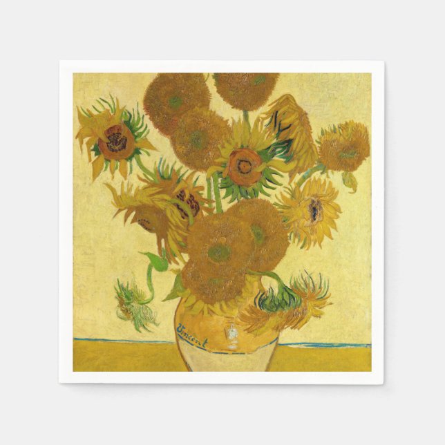 Vincent van Gogh - Vase with Fifteen Sunflowers Napkin (Front)