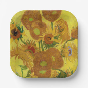 Vincent van Gogh - Vase with Fifteen Sunflowers Paper Plate