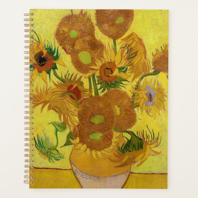 Vincent van Gogh - Vase with Fifteen Sunflowers Planner (Front)