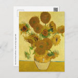 Vincent van Gogh - Vase with Fifteen Sunflowers Postcard<br><div class="desc">Vase with Fifteen Sunflowers / Vase avec quinze tournesols - Vincent Van Gogh,  August 1888 - Sunflowers 1888 fouth version (F454)</div>