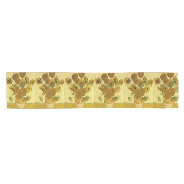 Vincent van Gogh - Vase with Fifteen Sunflowers Short Table Runner (Horizontal)