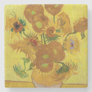 Vincent van Gogh - Vase with Fifteen Sunflowers Stone Coaster