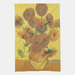 Vincent van Gogh - Vase with Fifteen Sunflowers Tea Towel