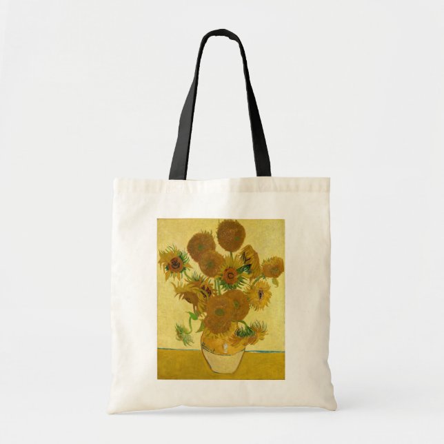 Vincent van Gogh - Vase with Fifteen Sunflowers Tote Bag (Front)
