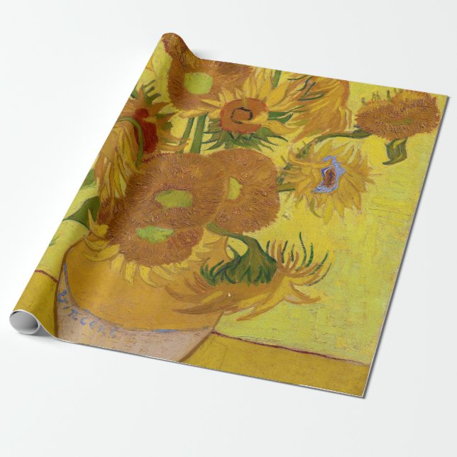 Vincent van Gogh - Vase with Fifteen Sunflowers Wrapping Paper (Unrolled)