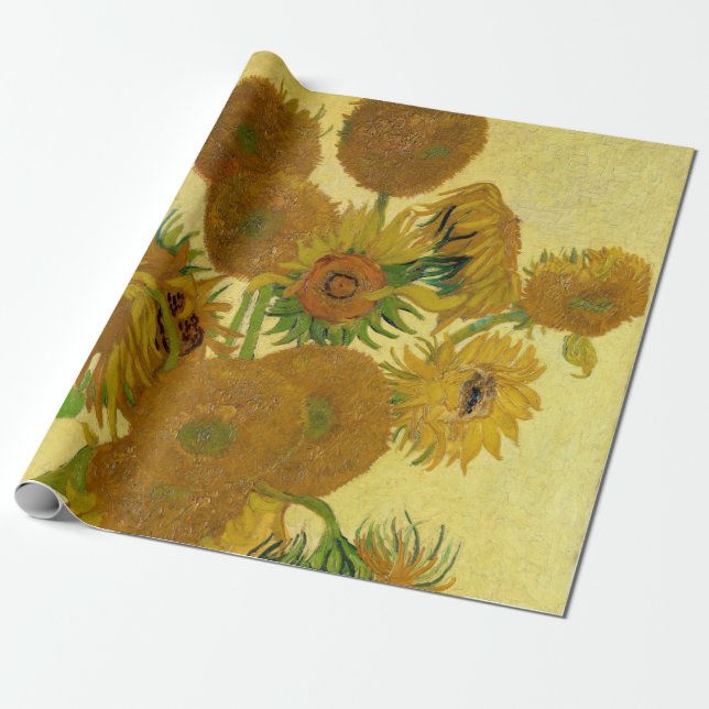Vincent van Gogh - Vase with Fifteen Sunflowers Wrapping Paper (Unrolled)