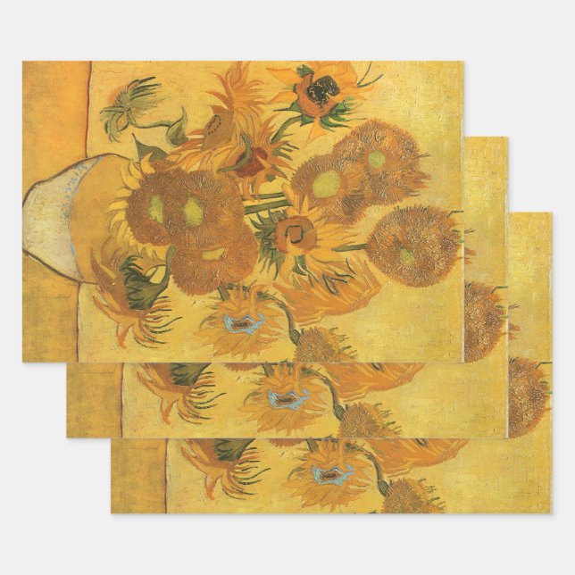 Vincent van Gogh - Vase with Fifteen Sunflowers Wrapping Paper Sheet (Set)