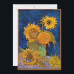 Vincent van Gogh - Vase with Five Sunflowers Invitation<br><div class="desc">Vase with Five Sunflowers - Vincent van Gogh, Oil on Canvas, August 1888</div>