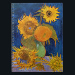 Vincent van Gogh - Vase with Five Sunflowers Notebook<br><div class="desc">Vase with Five Sunflowers - Vincent van Gogh, Oil on Canvas, August 1888</div>