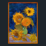 Vincent van Gogh - Vase with Five Sunflowers Poster<br><div class="desc">Vase with Five Sunflowers - Vincent van Gogh, Oil on Canvas, August 1888</div>