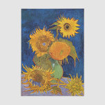 Vincent van Gogh - Vase with Five Sunflowers Tissue Paper<br><div class="desc">Vase with Five Sunflowers - Vincent van Gogh,  Oil on Canvas,  August 1888</div>